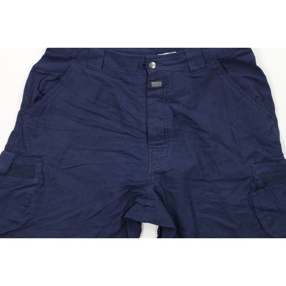 Vintage Nike Limited Edition Mens Large Faded Above Knee Cargo Shorts Navy Blue - Picture 3 of 12